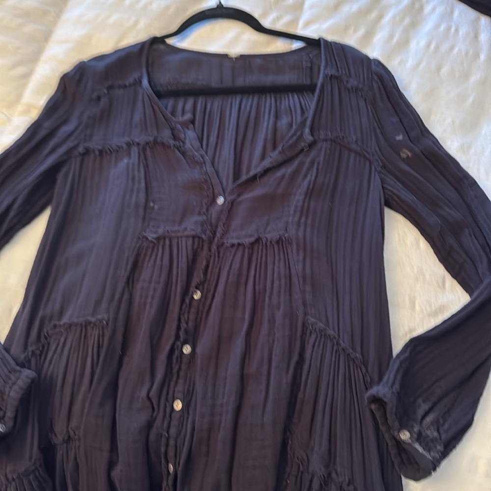 Free People Deep Purple Long Sleeve Top - Picture 6 of 6